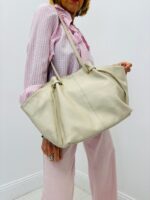 Sac Cabas Souple en Cuir Véritable à Anses Anneaux