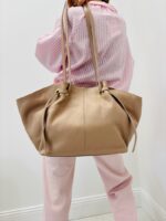 Sac Cabas Souple en Cuir Véritable à Anses Anneaux – Image 2