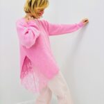 Pull Doux à Col Rond avec Détail Dentelle Raffiné