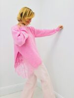 Pull Doux à Col Rond avec Détail Dentelle Raffiné