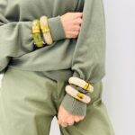 Bracelet Jonc Résine aux Accents Dorés