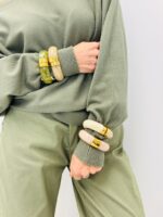 Bracelet Jonc Résine aux Accents Dorés