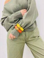 Bracelet Jonc Résine aux Accents Dorés – Image 2