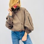 Veste Oversize À Col Large Et Taille Reserrée