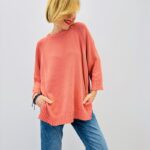 Pull Oversize En Coton À Manches 3/4