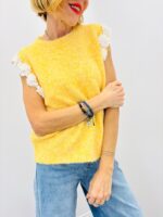 Pull Sans Manches En Maille Douce À Détails Floraux – Image 4