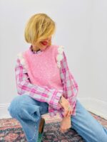 Pull Sans Manches En Maille Douce À Détails Floraux – Image 8