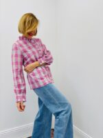 Chemise À Carreaux En Coton Mélangé À Volants – Image 3