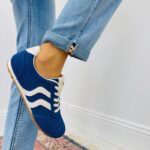 Baskets Plates Rétro à Lignes Contrastées