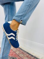 Baskets Plates Rétro à Lignes Contrastées