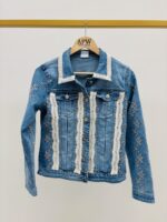 Veste En Jean Brodée À Détails Dentelle – Image 5