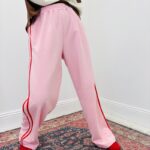 Pantalon Jogging en Coton Confort à Bandes Contrastées