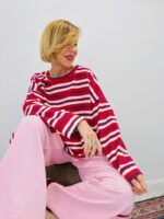 Pull Rayé en Coton Doux à Esprit Graphique