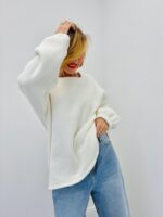 Sweat en Maille Douce à Lettrage Texturé Coloré