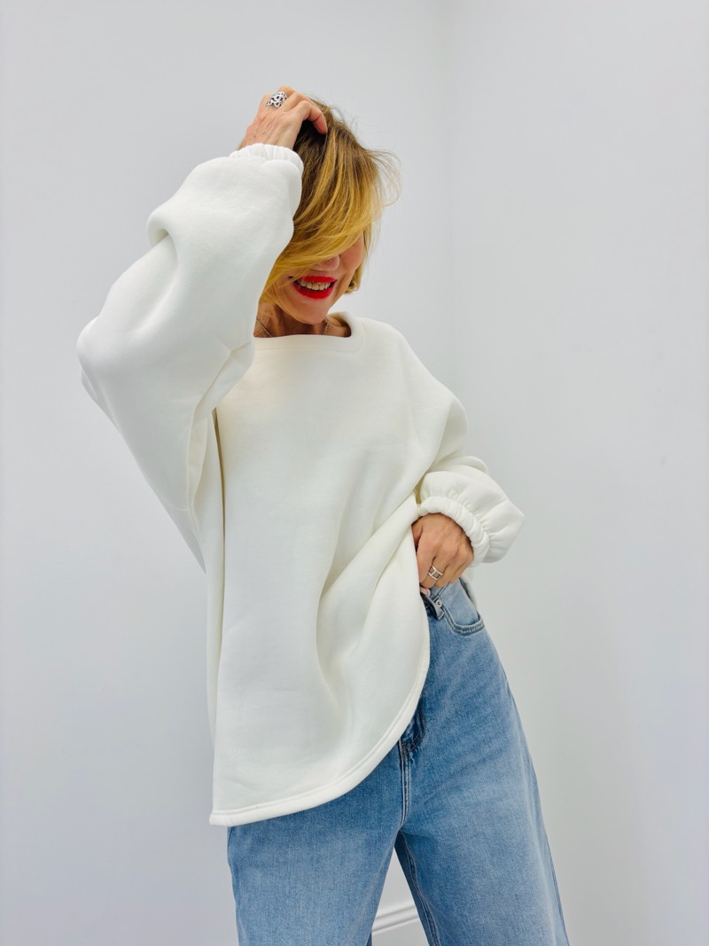 IMG_4048 Sweat en Maille Douce à Lettrage Texturé Coloré – Image 1