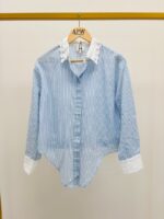 Chemise Rayée Sanoma À Col Bijou Marque Ange – Élégance Décontractée – Image 4