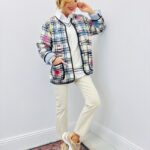 Veste À Carreaux Brodée – Esprit Créatif Et Chic