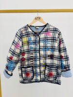 Veste À Carreaux Brodée – Esprit Créatif Et Chic – Image 2