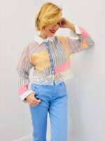 Chemise Courte Patchwork À Rayures Marque Vogue – Image 6