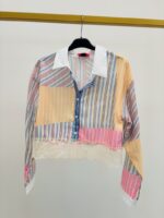 Chemise Courte Patchwork À Rayures Marque Vogue – Image 2