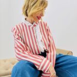 Chemise Rayée À Col Victorien Et Broderie Anglaise