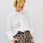 Blouse À Volants Devant – Élégance Romantique Et Intemporelle