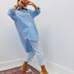 Chemise Rayée Longue – Élégance Décontractée Et Moderne