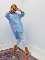 Chemise Rayée Longue – Élégance Décontractée Et Moderne