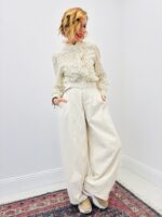 Pantalon Coupe Barrel Taille Haute Ceinturé