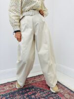 Pantalon Coupe Barrel Taille Haute Ceinturé – Image 3