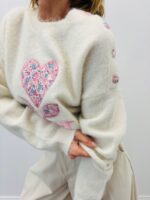 Pull En Maille Douce À Détails Liberty Et Motif Cœur – Image 6