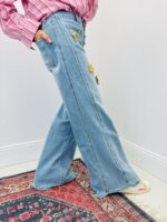 Jean Wide Leg Taille Haute À Détails Brodés – Image 3