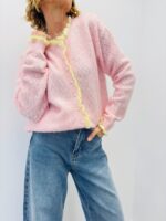 Gilet En Maille Ajourée À Finitions Contrastées – Image 4