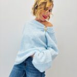 Pull En Maille Douce À Détail Bijou Épaule