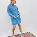 Robe En Jean Coupe Droite À Poches Plaquées