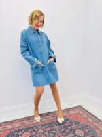 Robe En Jean Coupe Droite À Poches Plaquées