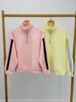 Sweat Col Montant Zippé À Bandes Contrastées – Esprit Sport Chic – Image 2