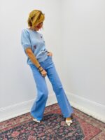 Jean Coupe Wide Leg Taille Haute En Denim Coloré – Image 2