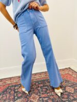 Jean Coupe Wide Leg Taille Haute En Denim Coloré