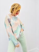 Pull Multicolore Motif Abstrait – Maille Douce & Moderne