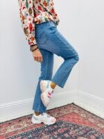 Jean Coupe Flared Taille Haute En Denim Souple – Image 12