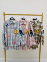 Chemise à Carreaux en Coton – Patchs Esprit Campus – Image 2