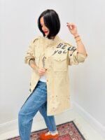 Veste Longue Esprit Militaire – Message & Détails Peints – Image 6