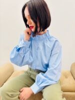 Chemise en Coton à Col Volanté – Élégance Douce & Féminine – Image 5