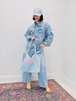 Sac Cabas En Denim À Message Brodé – Image 2