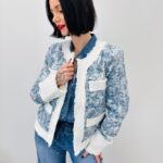 Veste Tweed à Sequins – Chic Lumineux & Élégance Moderne