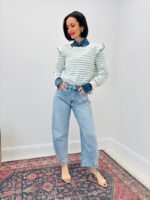 Pull Rayé en Viscose – 2 Façons de Porter & Féminité Moderne