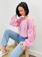 Tunique Rayée en Coton Brodé – Douceur Bohème & Féminité