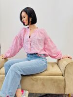 Tunique Rayée en Coton Brodé – Douceur Bohème & Féminité – Image 5