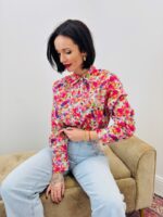 Chemise Fleurie Multicolore en Coton – Éclat Printanier & Style Féminin